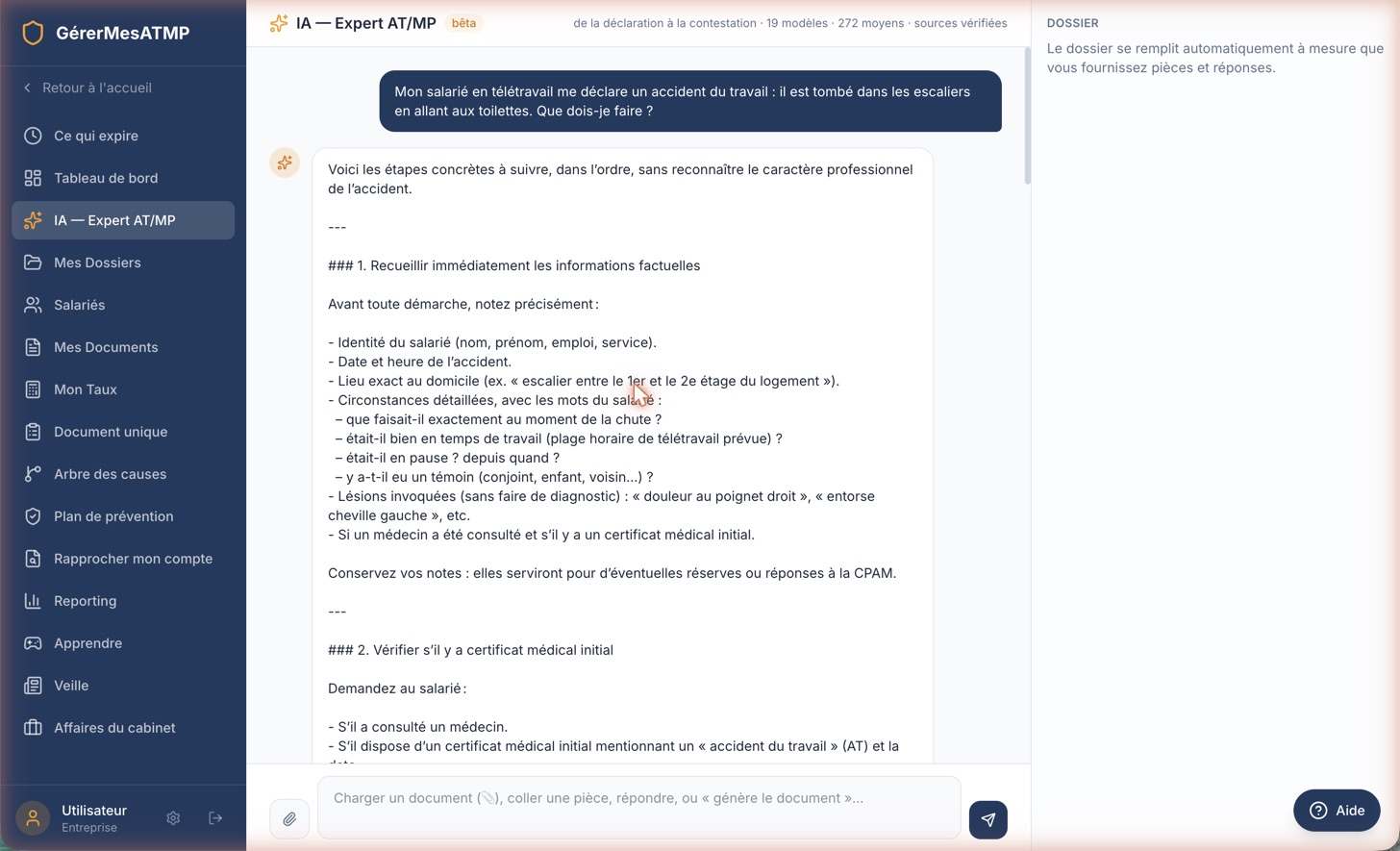 Capture d'écran du module IA — Expert AT/MP